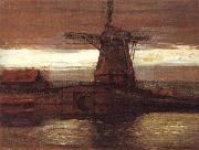 Mill in the moonlight Piet Mondrian